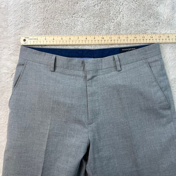 Banana Republic Dress Pants Mens 33x34 Gray Tailored Fit Viscose Lightweight - Picture 3 of 9